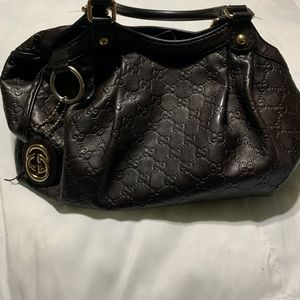 Gucci Dark Brown Guccissima Leather Sukey Tote